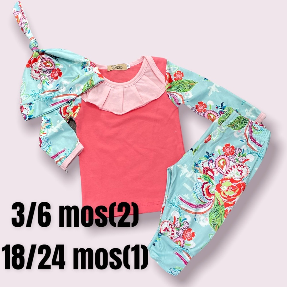 Baby Boutique Couture Unique Print 3pc Outfit